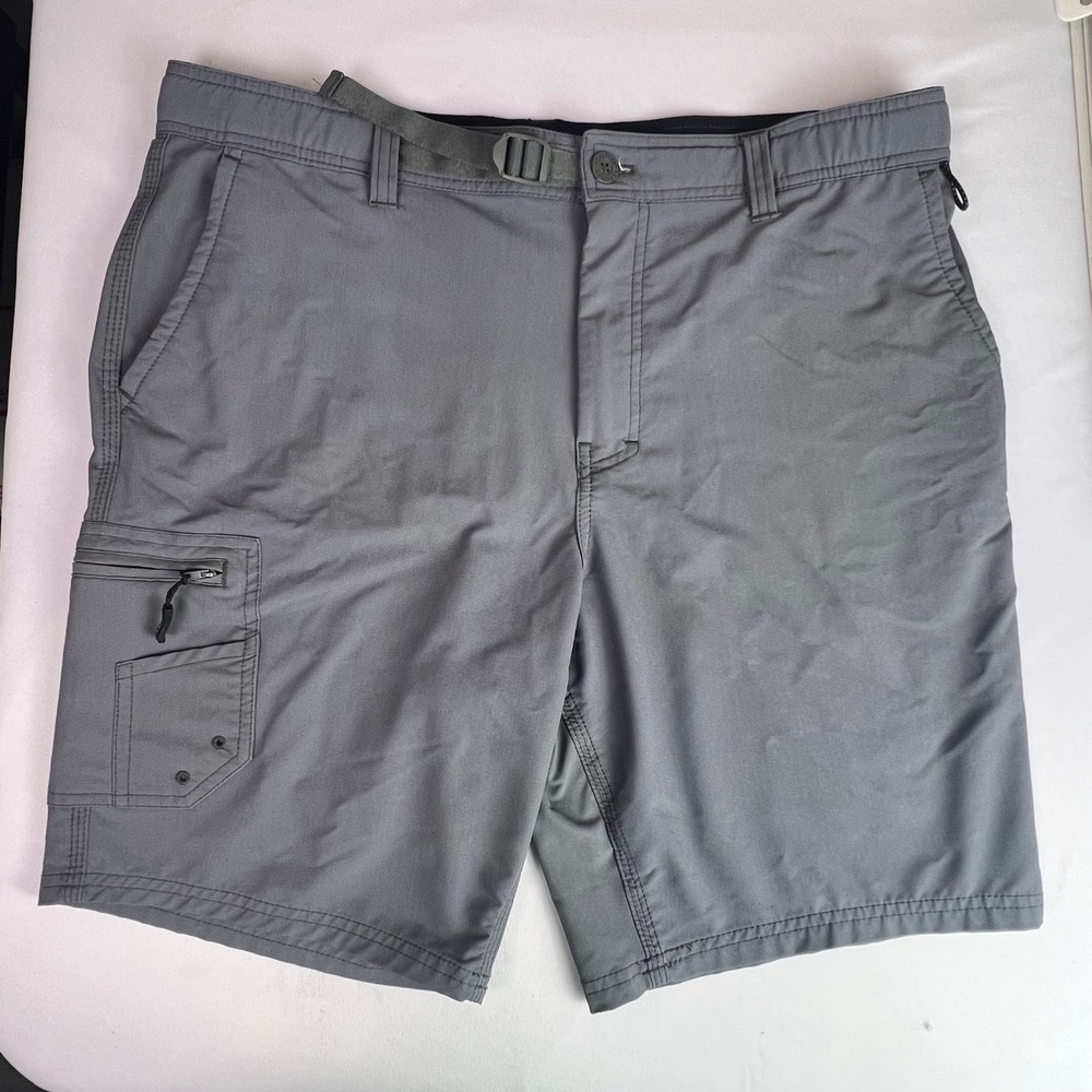 Realtree Fishing Mens Gray Cargo Shorts Large 36 38 Stretch Performance Utility